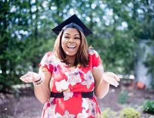 Woman in a graduation cap