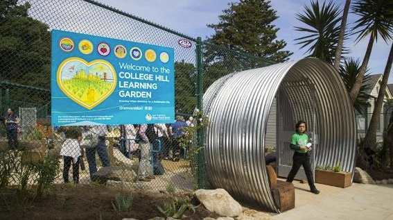 Entrance to the College Hill Learning Garden