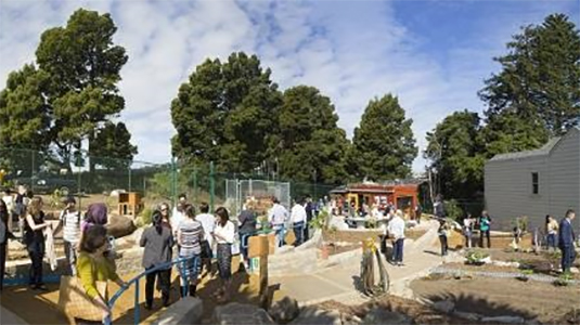 Panoramic view of Learning Garden
