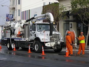 SFPUC crew cleaning a sewer