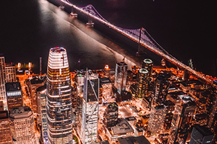 night photo of San Francisco skyline