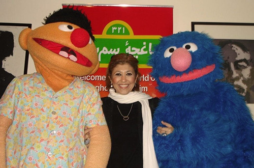 Farzana celebrates the launch of Sesame Street in Afghanistan