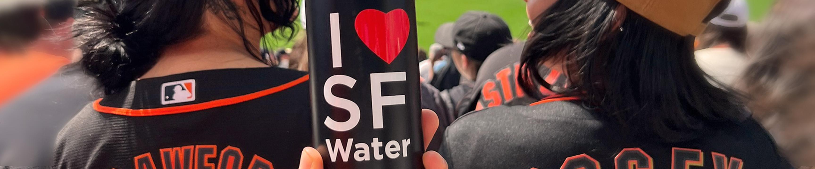 Water bottle featured at SF Giants game