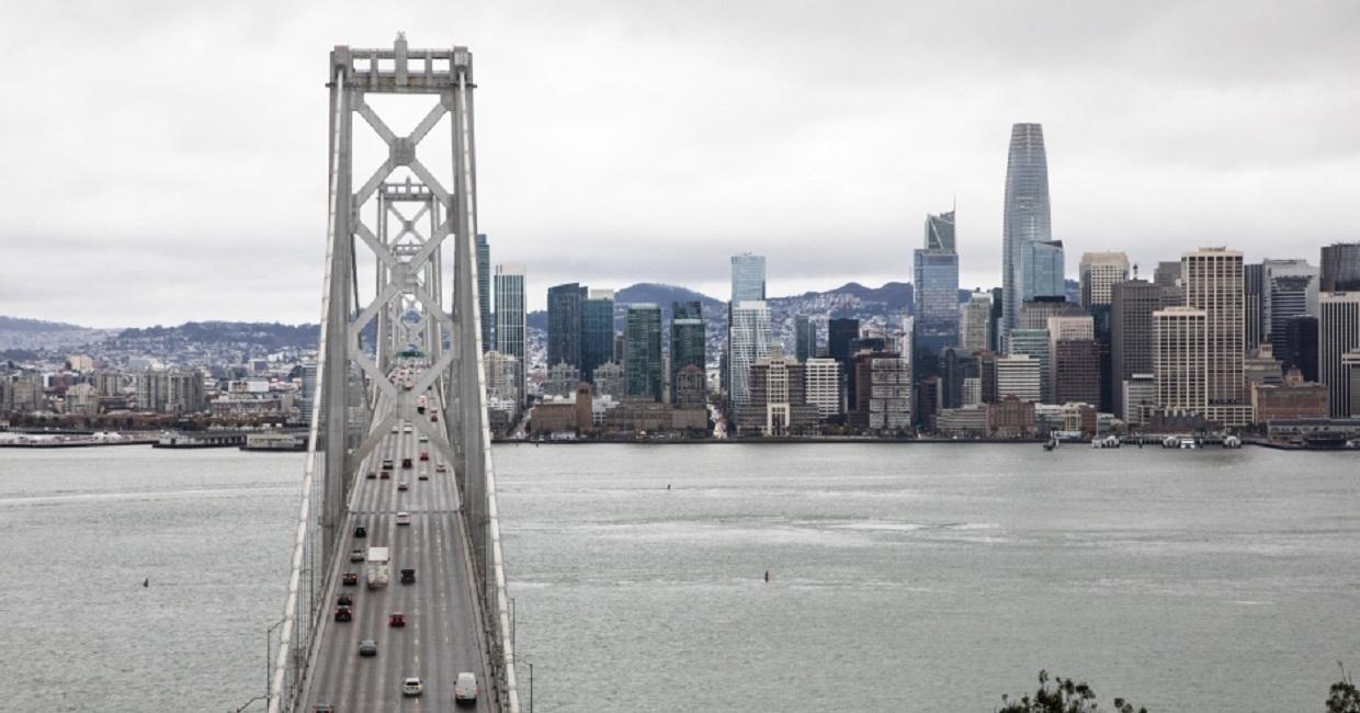view of Bay Bridge and downtown San Francisco